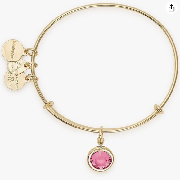 Alex and Ani Expandable Bangle Birthday October Birthstone Rose Crystal Gold - Picture 1 of 8